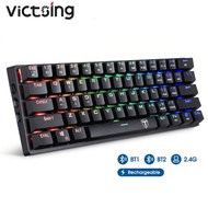 (5.5 big sale)VictSing PC335 60% Wireless Mechanical Gaming Keyboard Bluetooth RGB Backlit Rechargeable
