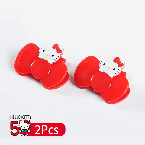 Sanrio Hello Kitty 50th Magnetic Sealer Clips Kawaii Food Storage Bag Clamps Ticket Holders Kitchen 