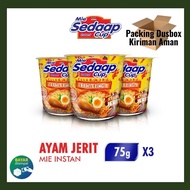 [Package Of 3pcs] Sedaap Delicious Instant Cup Noodles Chicken Flavor Jerit Cayenne Pepper Bingit Spicy 75g Nusantara Taste