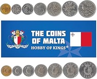 7 Coins from Malta | Maltese Coin Set Collection 1 2 5 10 25 50 Cents 1 Lira | Circulated 1991-2007 