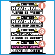 ┬ ∬ ▭ Sticker for New Driver / Caution New Driver signage / Student Driver / Lady Driver car Vinyl