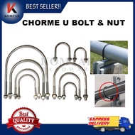 Chrome U Bolt & Nut / Besi U Dengan Nut/Besi Ikat Paip / GI Paip