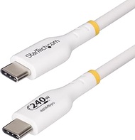 StarTech.com 13ft White USB-C Charging Cable, USB-IF Certified USB C Cable, 240W PD, USB 2.0 Type-C 