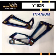 FOOTREST BRACKET Y15ZR V1-V2 TITANIUM 1 SET(BRACKET Y15ZR FOOT REST TITANIUM ACCESSORIES Y15 YSUKU)