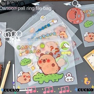 BACKSTR Capybara File Bag, Cute Cartoon Transparent Test Paper Storage Pouch,  Light Large Opening P