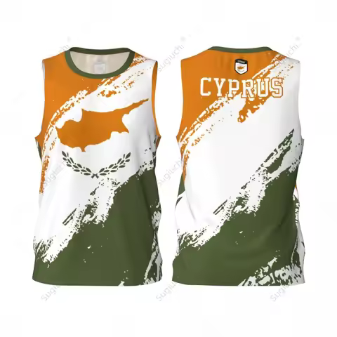 Men Basketball Sports Cyprus Flag Running Fitness Multifunction Jersey Sleeveless shirt Custom Name 