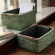 Corn Skin Rattan Storage Basket Storage Box Storage Box Coffee Table Desktop Living Room Storage Box