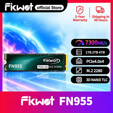 Fikwot FN955 M2 NVME SSD 1TB 2TB 4TB 7350MB/s PCIe4.0x4 NVMe M.2 2280 SSD Disk Internal Solid State 