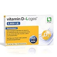 vitamin D-Loges® 5,600 IU - 60 Gel Tabs - Weekly Depot - Dietary Supplement with Vitamin D3 for the Whole Family