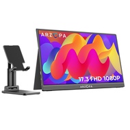 ARZOPA Portable Monitor & Tablet Stand, 17.3'' 1080P FHD Laptop Monitor & Adjustable Sturdy Portable