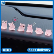 hl 6pcs/Set Car Center Console Resin Noctilucent Pig Doll Ornament - Auto Interior Accessories ph