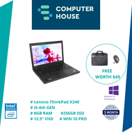 [Refurbished] Lenovo ThinkPad X240 | 12.5"| Intel Core i5-4300U 4th Gen |  8GB Ram | 500GB HDD / 256