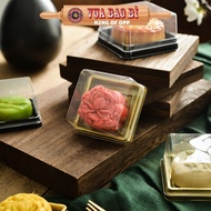 10 Square Moon Cake Tray, With Lid, Plastic Cake Box - King Packaging
