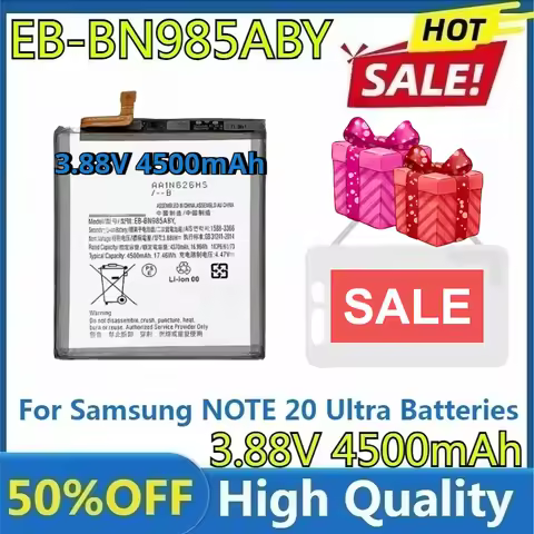 New EB-BN985ABY For Samsung NOTE 20 Ultra Batteries New High Quality Replaceable 3.88V 4500mAh EB-BN