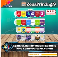 Cetak Spanduk Banner backdrop Hiasan kios Konter Pulsa Top up Game Ewallet accesories SIAP CETAK