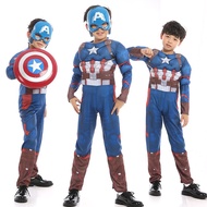Halloween Thanos Hulk Costumes Jumpsuit Child Avenger Cosplay American Captain Superman Spiderman Iron Man Boy Muscle Costume