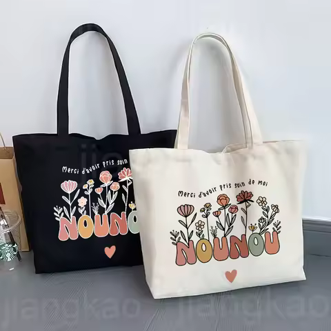 Thank You for Taking Care of Me Nanny Printed Tote Bag Female Shoulder Bag Canvas Handbags Women Sho