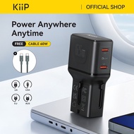 KiiP G65T Universal Travel Adapter Charger Mini Fast Charging 65w GaN Portable Travel