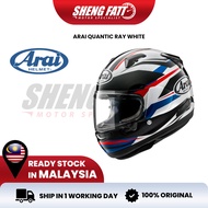 ARAI Quantic Ray White Helmet Motor Visor Topi Keledar Full Face Arai Superbike SIRIM Motorcycle Mot