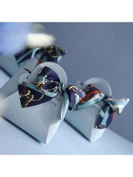 5入組迷你手提包造型皮革禮盒，用帶子裝飾的優雅禮品袋附有蝴蝶結，糖果盒禮品袋禮品包裝袋，適用於婚禮、生日等場合