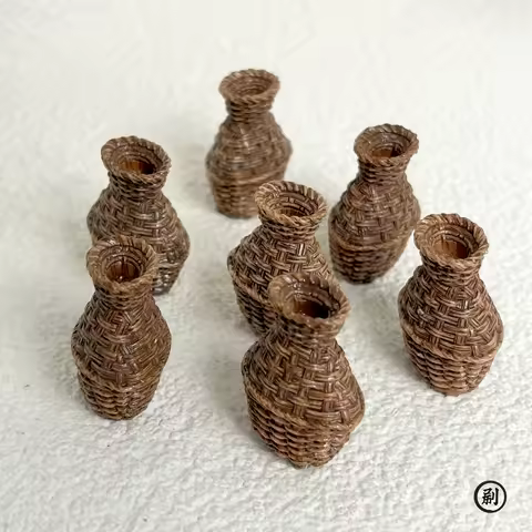 Mini Willow Basket Set 4Pcs – Model House Decor, DIY Craft Supplies, Dollhouse Furniture Accessories