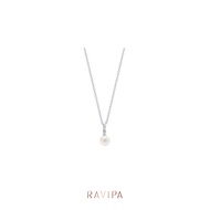 Skinny Tiny Diamond Pearl Necklace