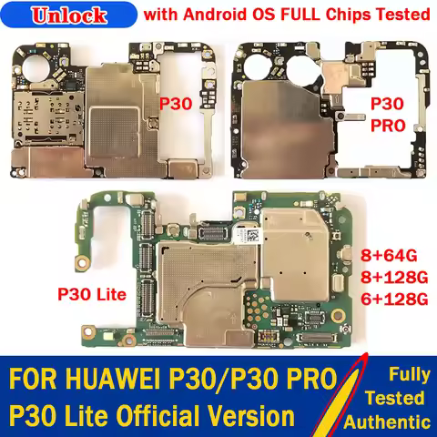 Original 128GB 256GB For Huawei P30/P30 Pro/P30 Lite Mainboard - Full Chips Logic Board Replacement 
