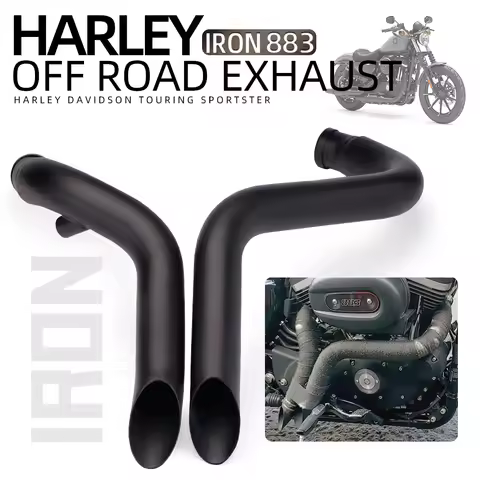Motorcycle custom exhaust pipe modified off-road motorcycle dual front pipe suitable for Harley IRON