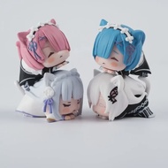 Bandai | 3.5cm Re Zero Rem Figure Emilia Ram Statues Starting Life in Another World Sculpture Japane