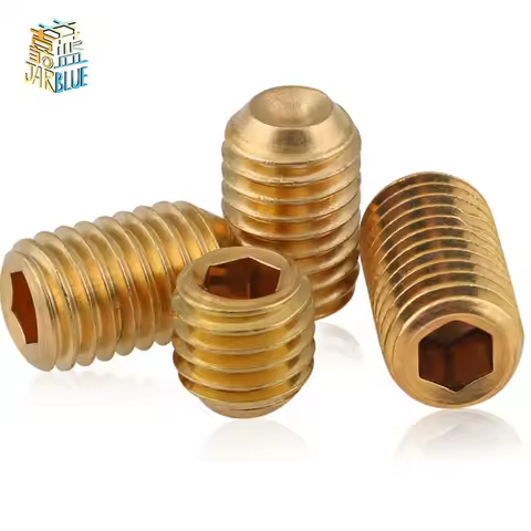 DIN916 M2 M3 M4 M5 M6 M8 M10 Hexagon Socket Set Screws With Cup Point Brass Grub Screw Bolts B096