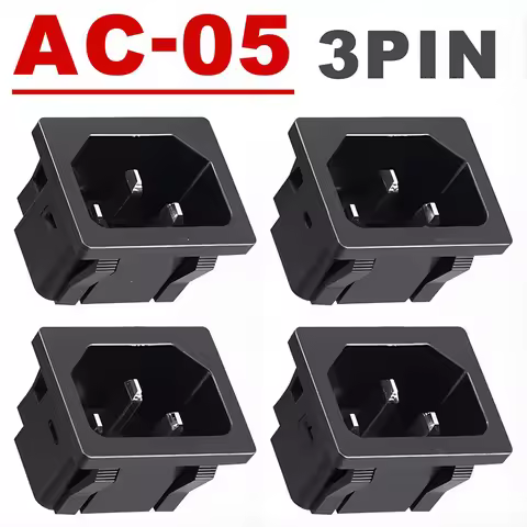 AC Power Socket C14 Inlet Power Industrial Socket Plug LEC320 C14 3Pin Panel Inlet Socket 250VAC 10A