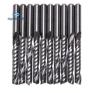10Pcs Cnc Router Bits 3.175 X 22Mm Single Flute Spiral Carbide Cnc Router Bits Milling Cutter