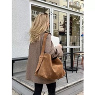 Trendy Arket Autumn Winter Frosted Suede Bucket Bag Crossbody Womens Bag Large Capacity Casual Fashi