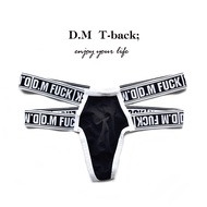 Men Underwear Low-Waist Sexy Thong/Single Thong Letter Trendy Temptation Sexy T-Pants Cotton Breathable Europe America