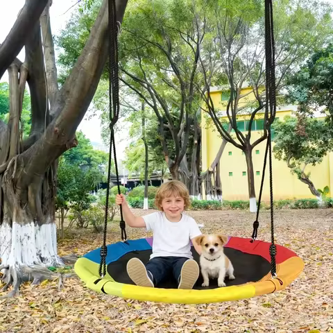 Children's Oxford cloth swing Indoor outdoor Round bird's nest swing Bird's nest swing canvas childr