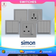SIMON E3 Series Silver Switches & Socket Outlet SIRIM Approved Suis Lampu Socket Plug Wall Switch Su