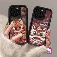 Creative Happy Lion Head Angel Eyes Case Compatible For IPhone 7Plus 15 11 14 12 13 Pro Max 15 6 7 8 6S Plus XR X XS MAX SE 2020 Cartoon Colorful Cute Lion Dance Couples Soft Cover