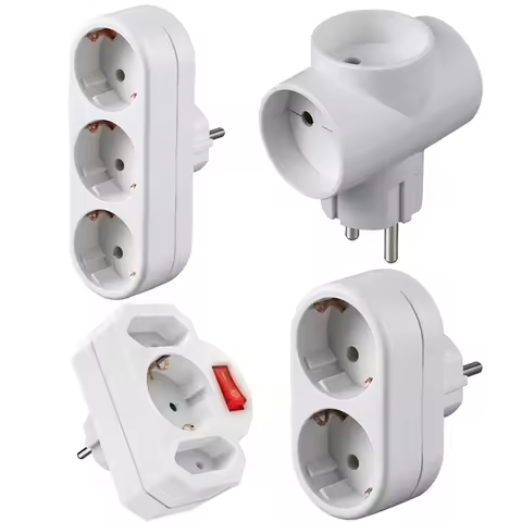 European 1 to 3 EU Schuko Socket Adapter Germany 2Way 3Way Wall Extension Power Outlet Converter Soc