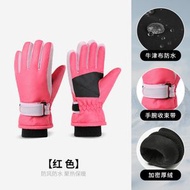 3-9歲戶外男女童專業運動保暖手套 加絨加厚防風兒童滑雪手套（平行進口）（快遞送貨上門）