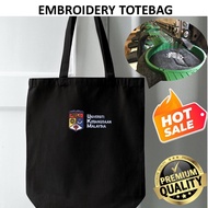 EMBROIDERY SULAM UKM UNIVERSITI KEBANGSAAN MALAYSIA FULL LOGO TOTE BAG CANVAS BLACK