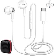 USB C Headphones with Microphone, In-Ear Headphones for Samsung Galaxy A17 A56 A36 A26 S25 S24 A16, 