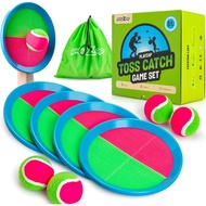 PlayZap Toss and Catch Ball Set Ultra Sturdy ABS - Family Games Christmas Stocking Stuffers Gift for