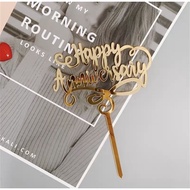 Happy Anniversary Tag Topper Cake Decoration Happy Anniversary Design Wording Tag(Ready Stock and Sh