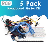 Starter Kit for Arduino Uno R3 - Bundle of 5 Items: Uno R3  Breadboard  Jumper Wires  USB Cable and