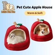 Pet Cute Apple House/ Cat Cartoon Soft Bed Dog House Cat bed Rabbit Sleep Warm Bed