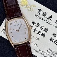 二手 #百達翡麗 #3842R 18K玫瑰金 銀面數目字 酒桶型 上鍊 皮帶 原裝18K玫瑰金針扣(28mm)(淨錶)