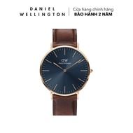Đồng hồ Daniel Wellington dây da - DW00100626 40 mm Classic 40 St Mawes RG Arctic Mặt Xanh Dương Đậm