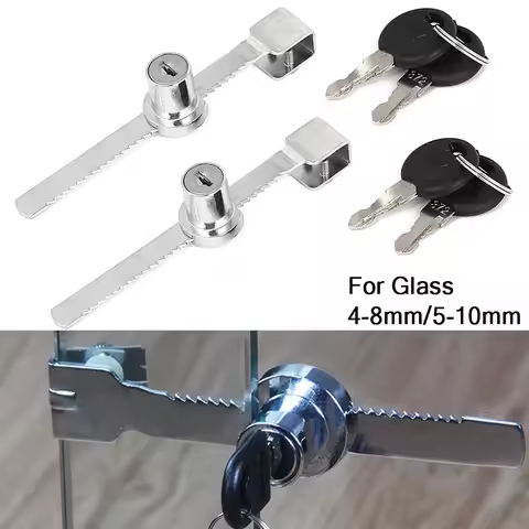 1PC Door Lock Reptile Vivarium Terrarium Showcase Display Cabinet Sliding Glass Door Lock With 2 Key