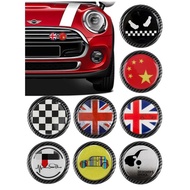3D  Metal Front Grill Emblem Grille Badge Carbon Fiber Pattern Sticker For BMW MINI Cooper One F54 F