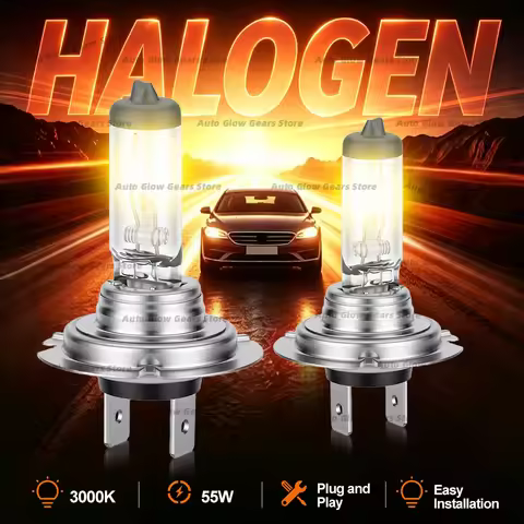 2x H7 H4 12V 55W 60W Halogen Headlight 9005 9006 HB3 HB4 H11 H1 Head Lamp 3000K Car Fog Bulbs 12V Hi